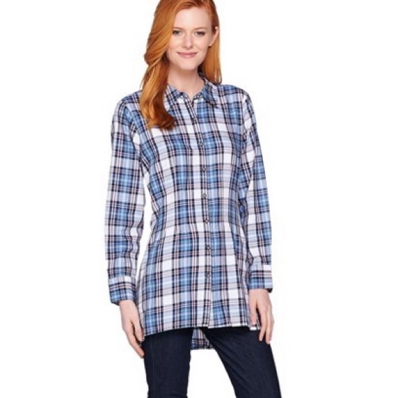 Joan Rivers plaid swing tunic w/ pockets sz 3X - Picture 6 of 10